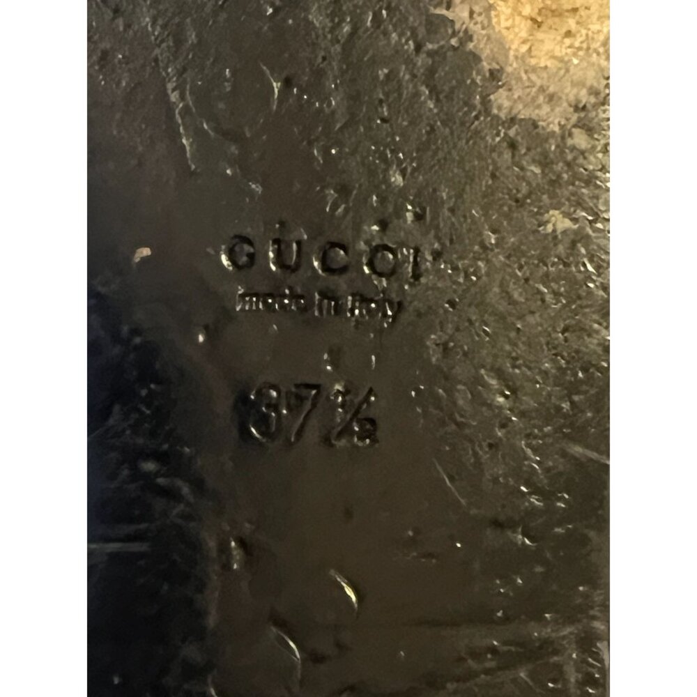 GUCCI Lawrence Princetown Slides Mules Snake Black Velvet Women's Size 37.5 Exce - Picture 10 of 12